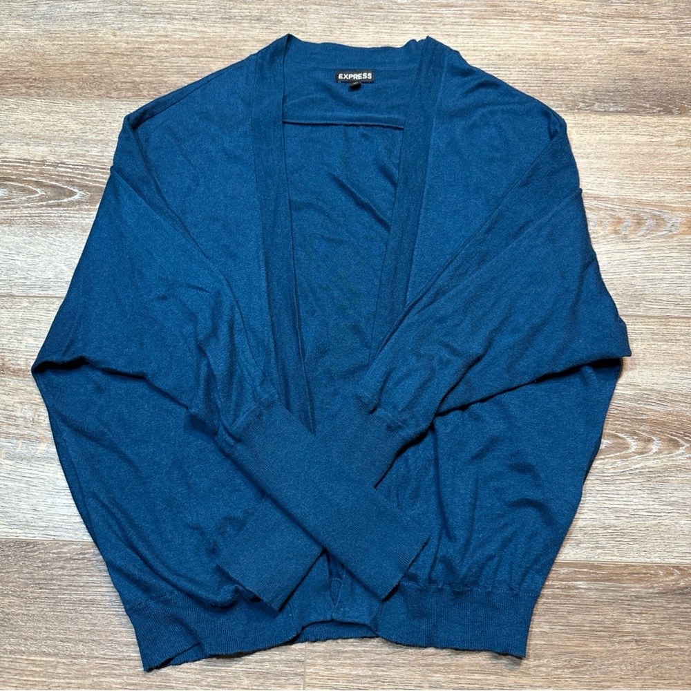 Express Women's Deep Blue Teal Cardigan XS